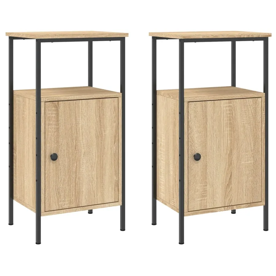 Tables de chevet 2 pcs chêne sonoma 41x31x80 cm bois ingénierie - 2