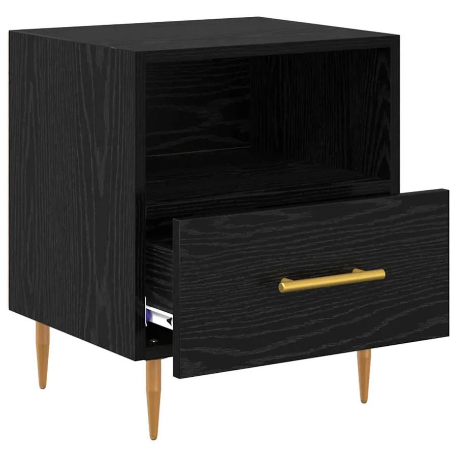 Table de chevet Noir 40 x 35 x 47,5 cm Bois d'ingénierie - 5