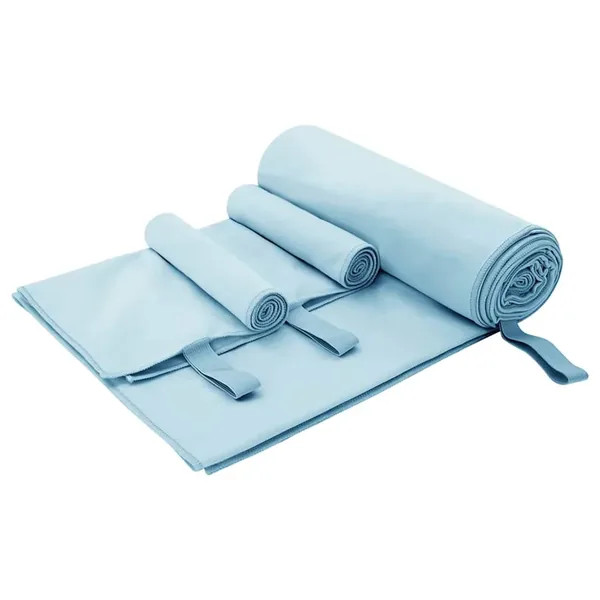 Set de serviettes de sport 3 pcs Bleu Polyester et Polyamide