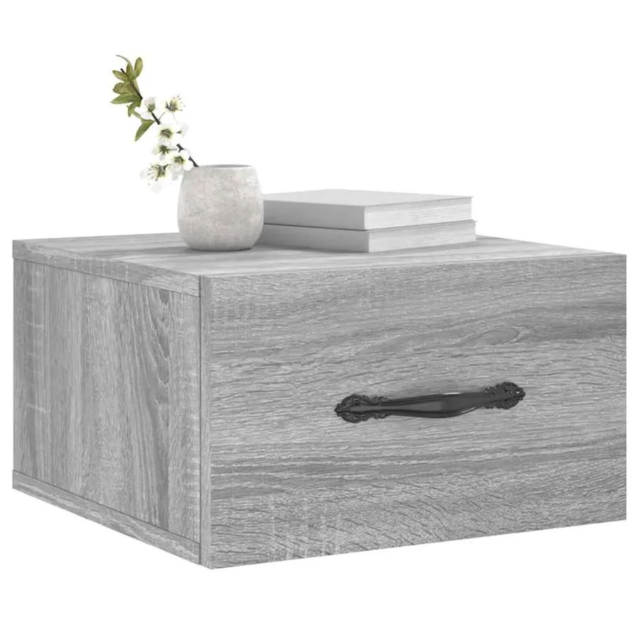 Table de chevet murale sonoma gris 35x35x20 cm - 3