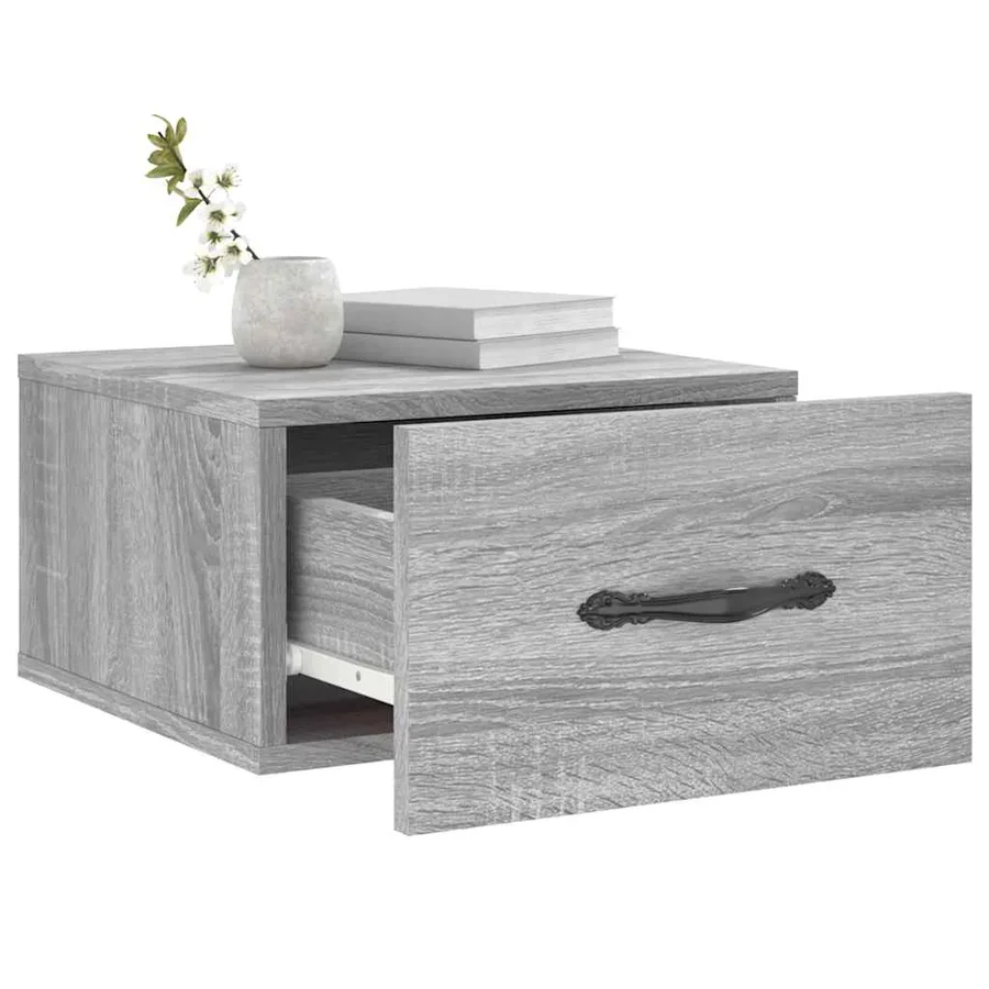 Table de chevet murale sonoma gris 35x35x20 cm - 4