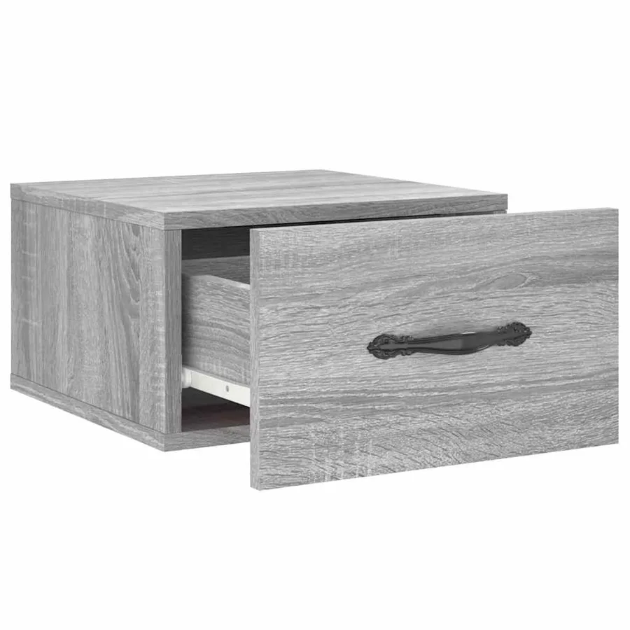 Table de chevet murale sonoma gris 35x35x20 cm - 6