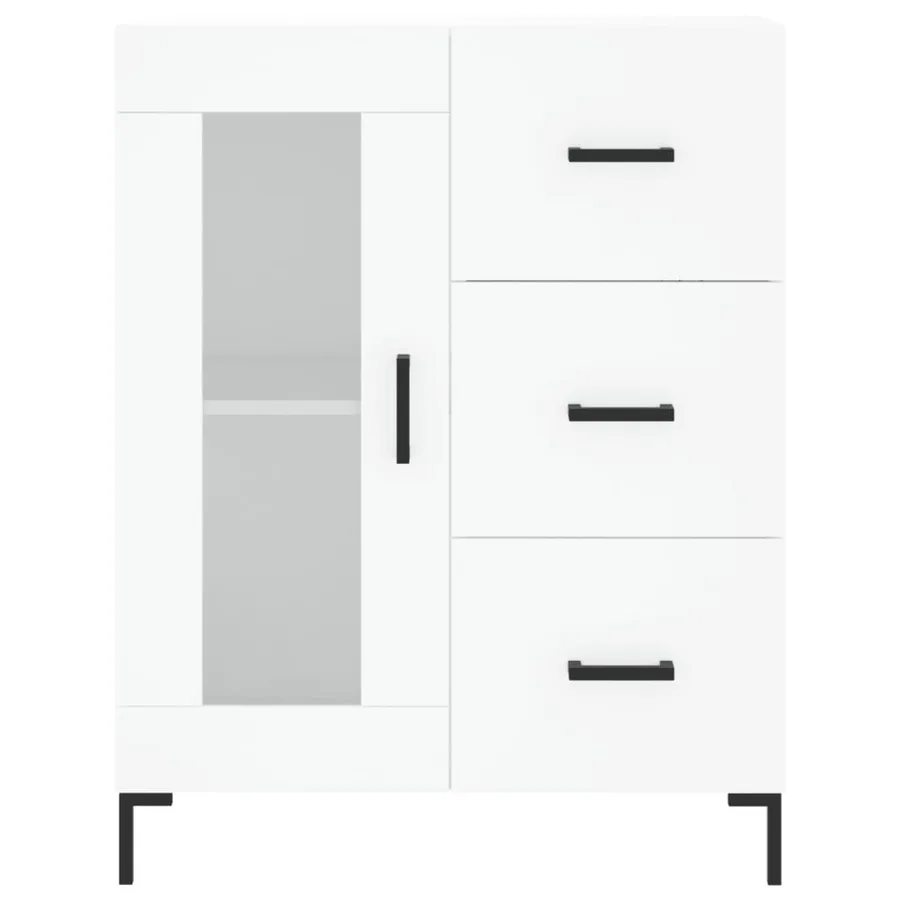 Buffet haut Blanc 69,5x34x180 cm Bois d'ingénierie - 8