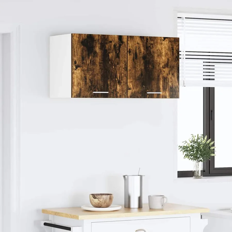 Armoire suspendue Chêne fumé 80 x 31 x 40 cm Bois d'ingénierie - 4