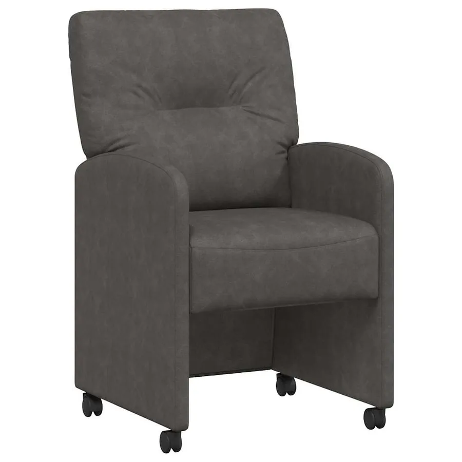 Chaises de Salle à Manger avec Roues 2 pcs Noir 57 x 67 x 95 cm - 2