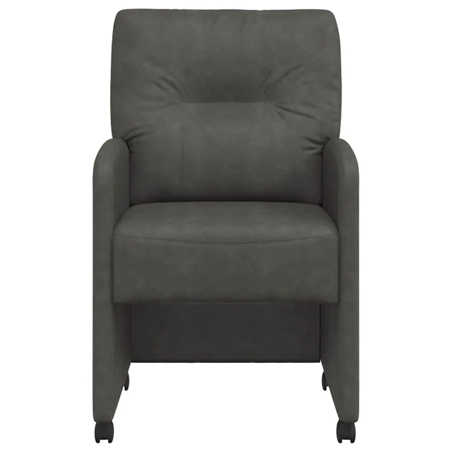 Chaises de Salle à Manger avec Roues 2 pcs Noir 57 x 67 x 95 cm - 4