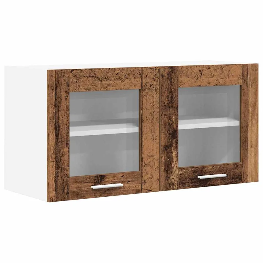 Armoire suspendue Bois ancien et Blanc 80 x 31 x 40 cm - 2