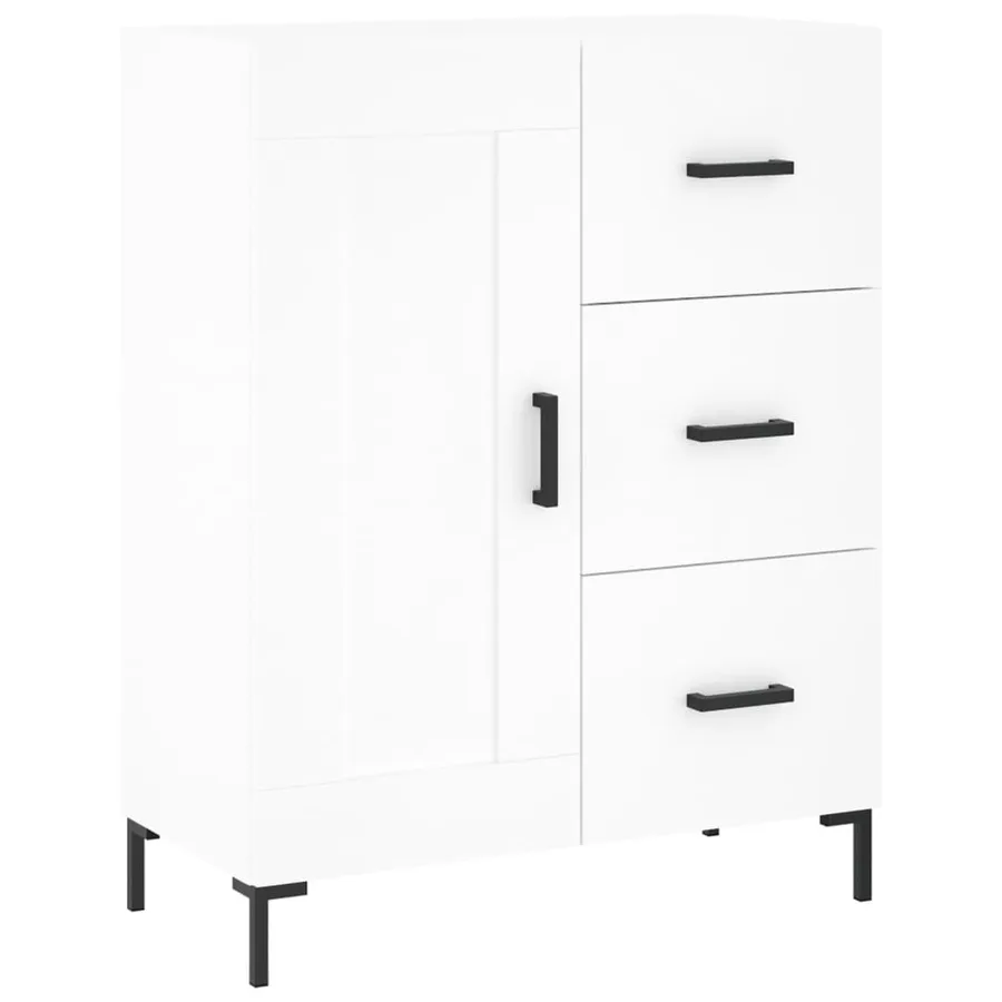 Buffet haut Blanc 69,5x34x180 cm Bois d'ingénierie - 7