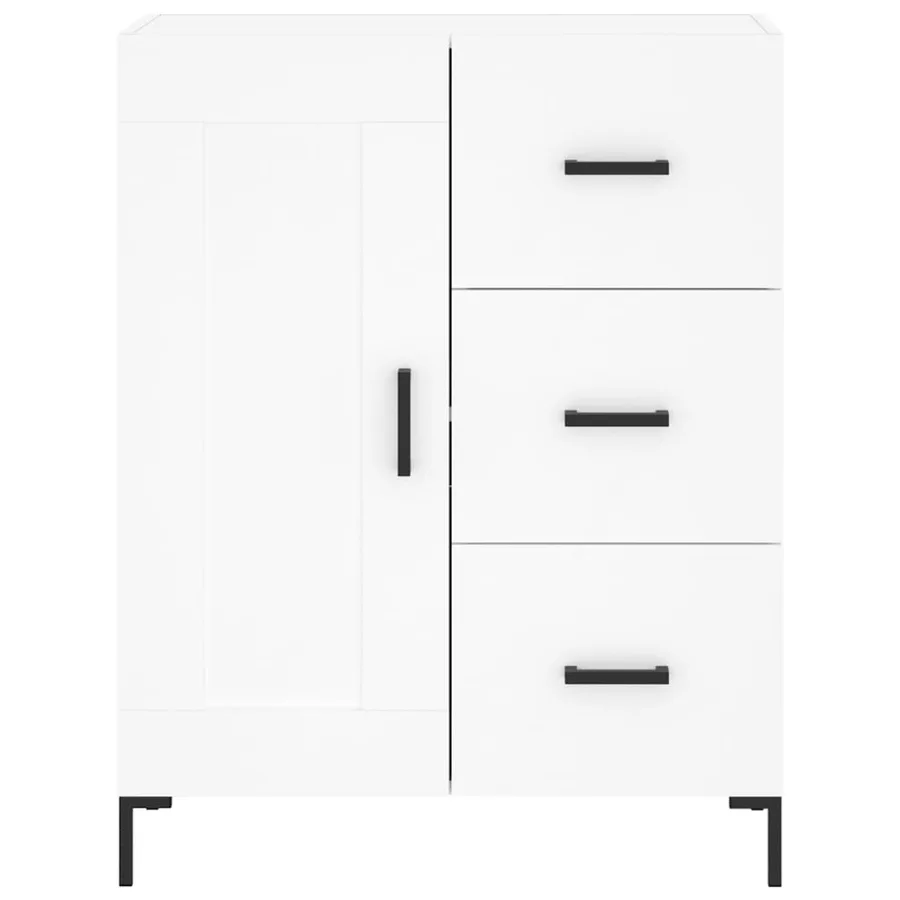 Buffet haut Blanc 69,5x34x180 cm Bois d'ingénierie - 8