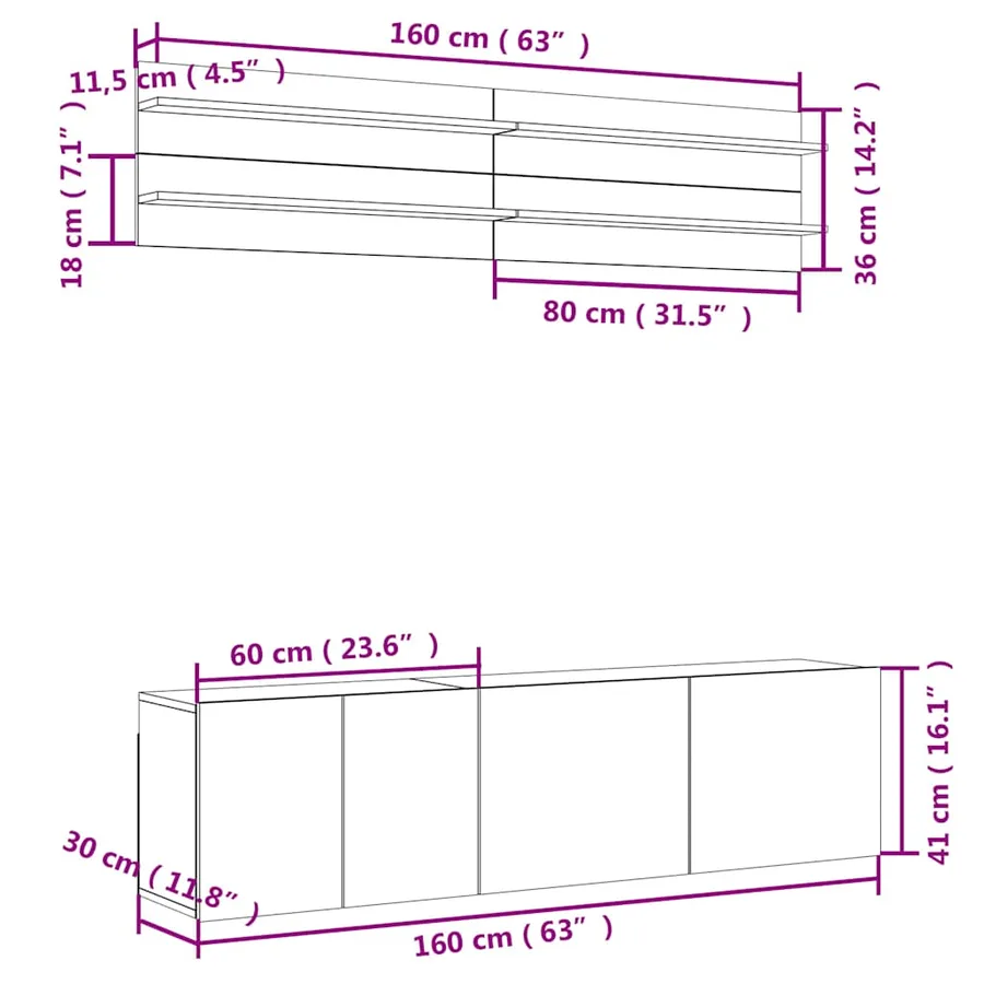 | Meubles TV muraux | Montage mural 6 pcs blanc Bois d'ingénierie - 13