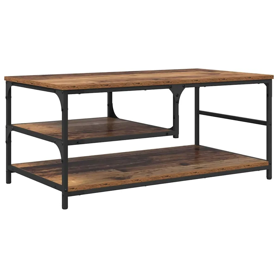 Table basse Bois Ancien 90 x 49 x 40 cm Bois d'ingénierie - 2