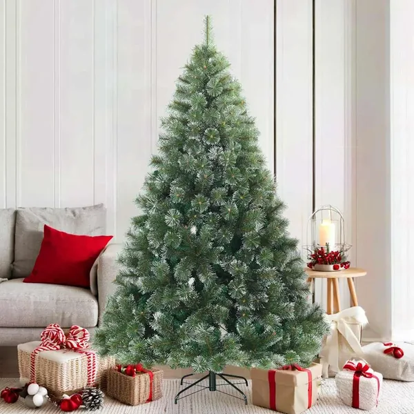 Sapin de Noël artificiel à branches pliantes, duveteux de neige