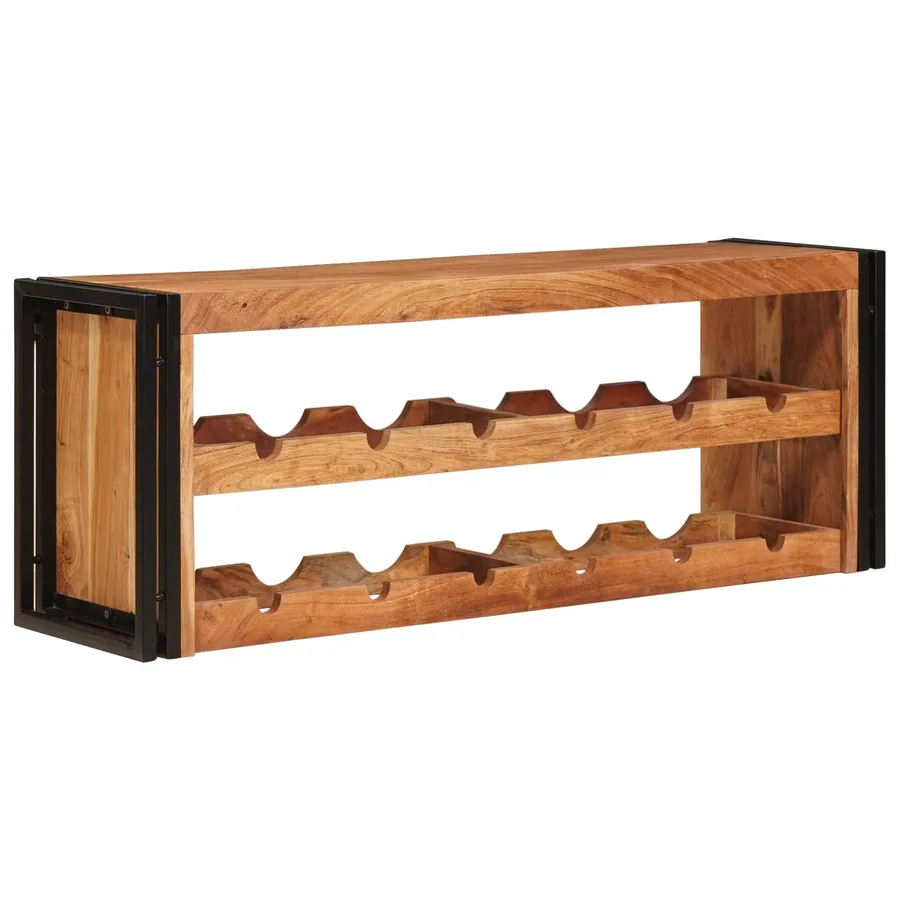 Étagère à vin Marron 120 x 45 x 33 cm Bois d'Acacia Massif - 2