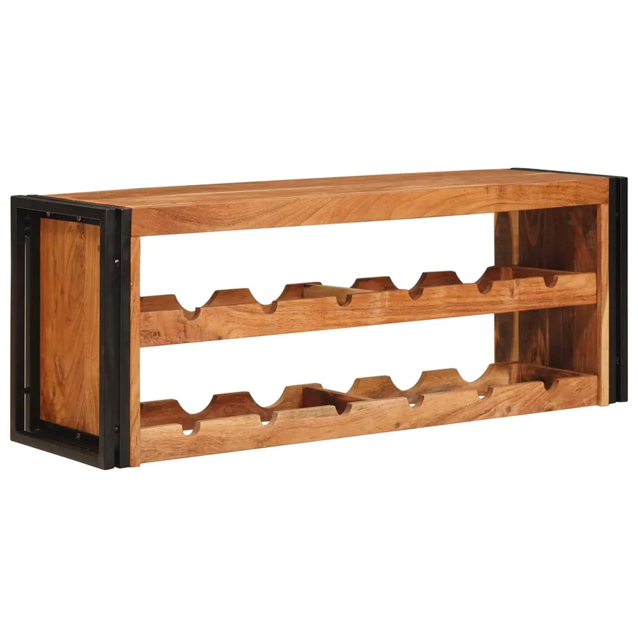 Étagère à vin Marron 120 x 45 x 33 cm Bois d'Acacia Massif - 3