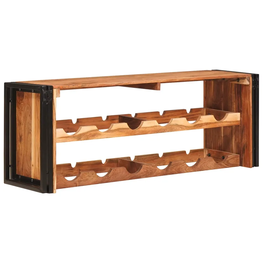 Étagère à vin Marron 120 x 45 x 33 cm Bois d'Acacia Massif - 6