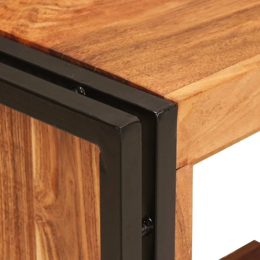 Étagère à vin Marron 120 x 45 x 33 cm Bois d'Acacia Massif - 7
