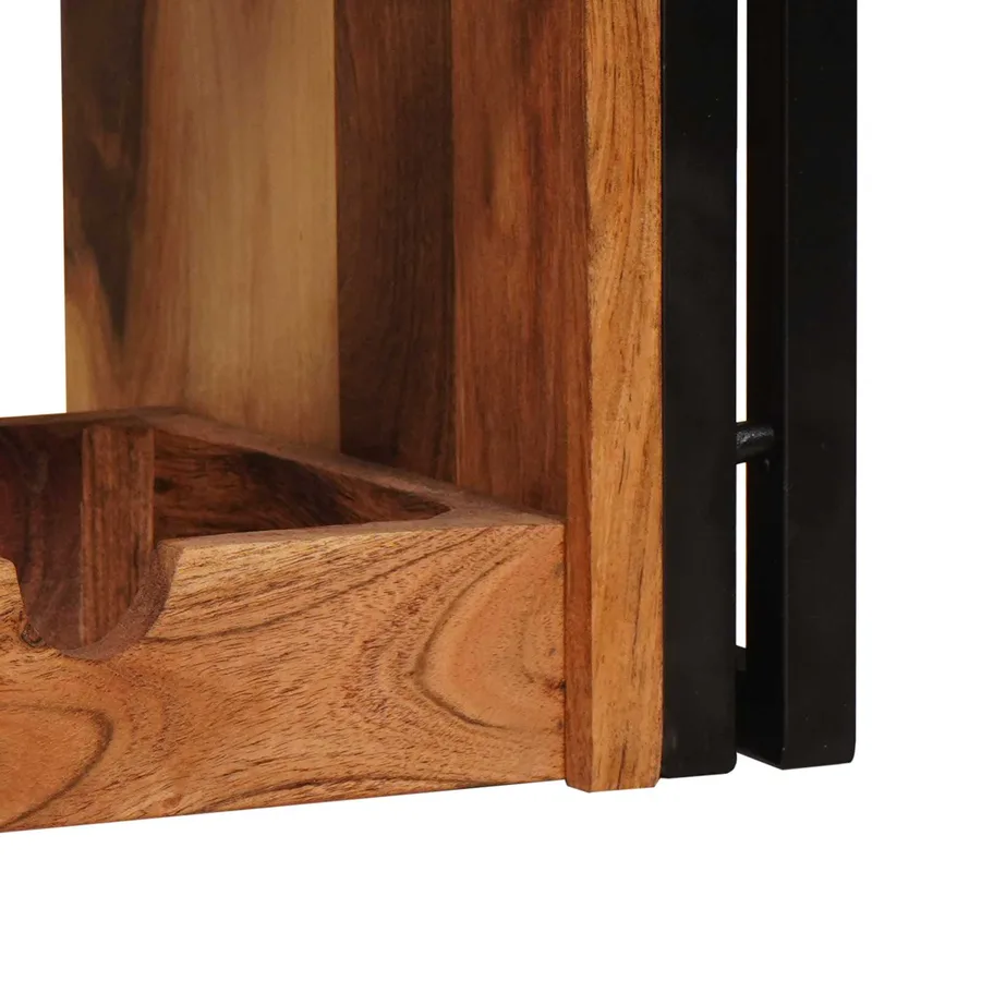 Étagère à vin Marron 120 x 45 x 33 cm Bois d'Acacia Massif - 9