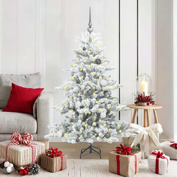Sapin de Noël Artificiel à Branches Articulées Blanc 150 cm
