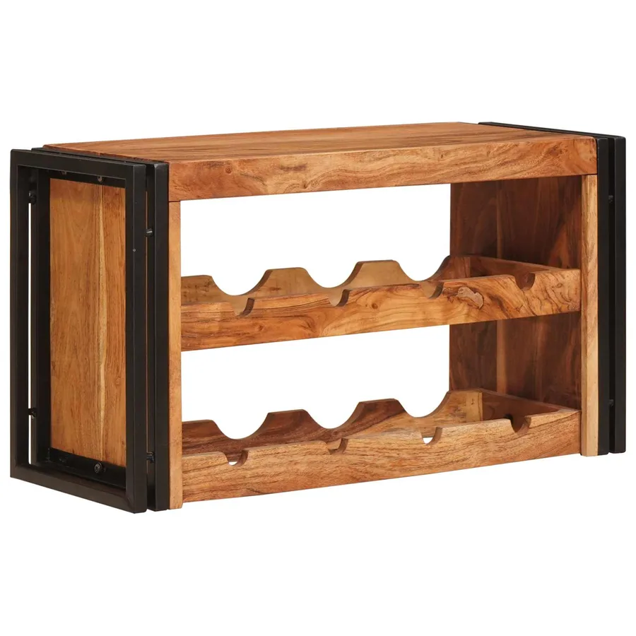 Étagère à vin Marron 80 x 45 x 33 cm Bois d'Acacia Massif - 2
