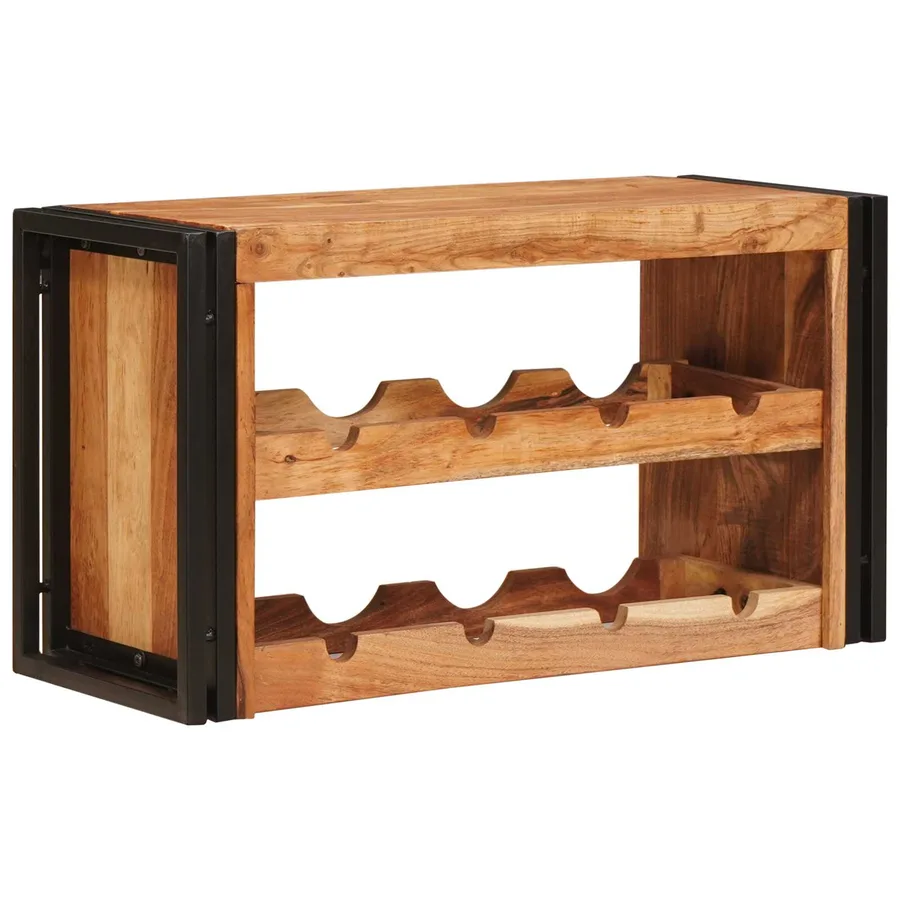 Étagère à vin Marron 80 x 45 x 33 cm Bois d'Acacia Massif - 3