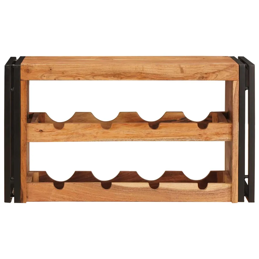 Étagère à vin Marron 80 x 45 x 33 cm Bois d'Acacia Massif - 4