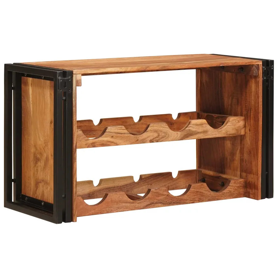 Étagère à vin Marron 80 x 45 x 33 cm Bois d'Acacia Massif - 6