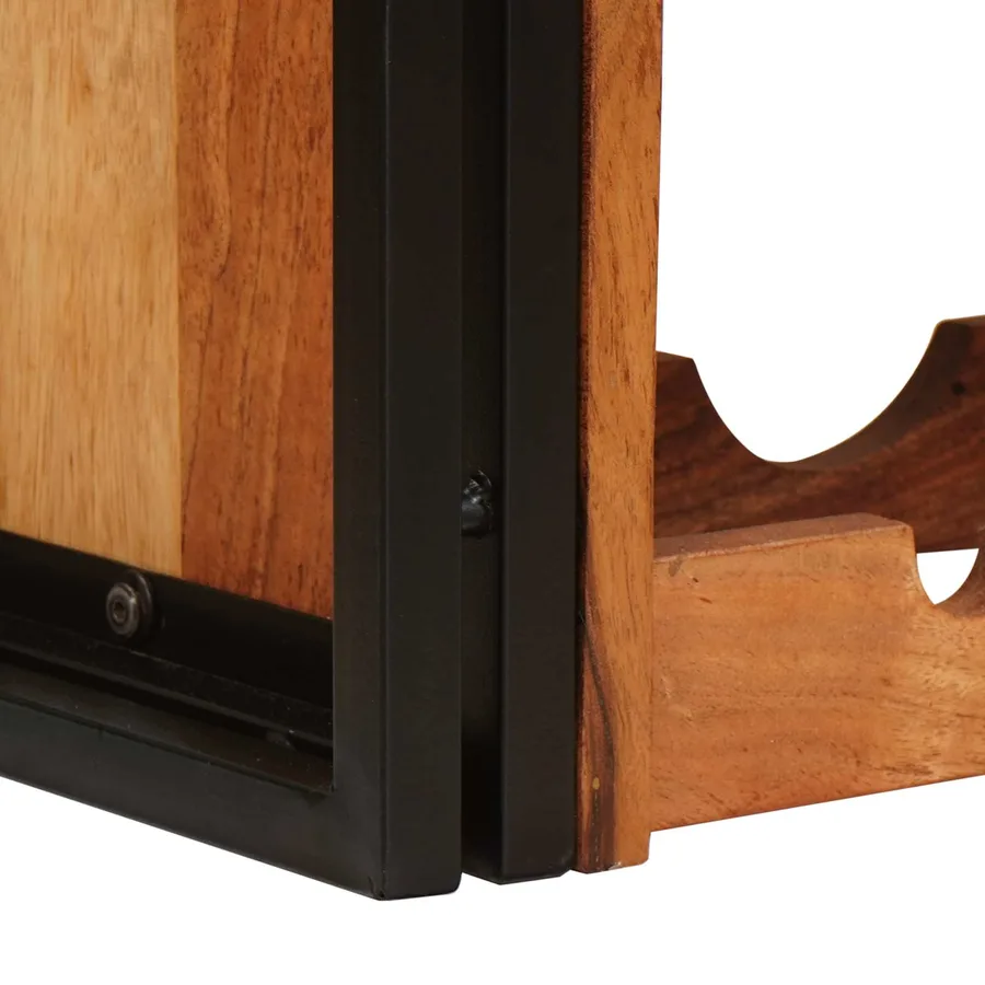Étagère à vin Marron 80 x 45 x 33 cm Bois d'Acacia Massif - 9