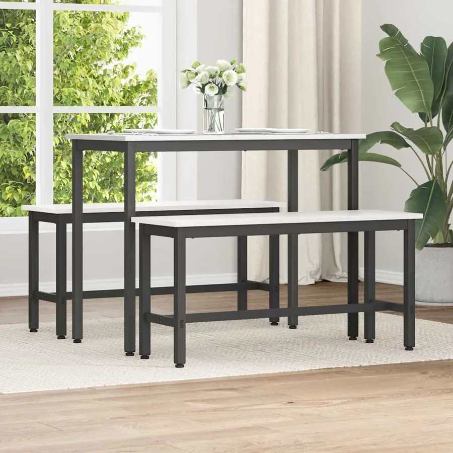 Banc de salle à manger Blanc 100 x 32,5 x 49 cm