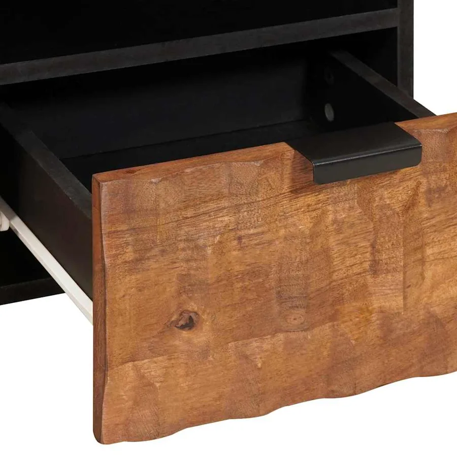 Meuble TV avec tiroir Finition Acacia Brun 70 x 33 x 46 cm - 7