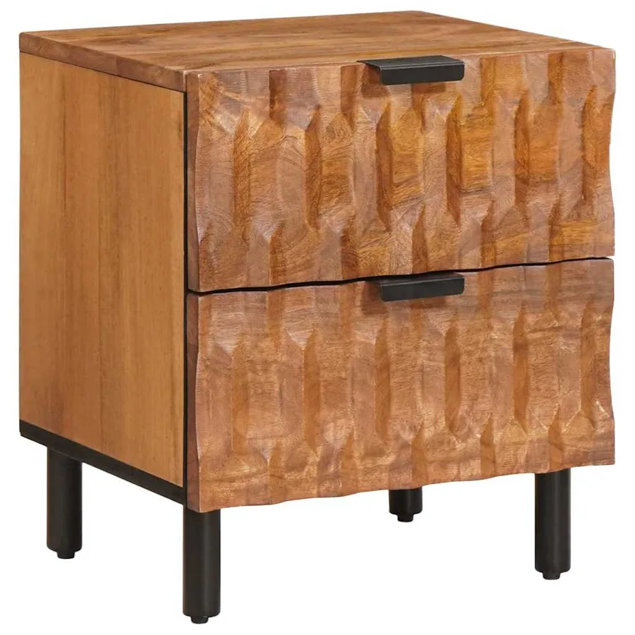 Cabinet de chevet avec tiroir 2 pcs Marron 40 x 33 x 46 cm - 2