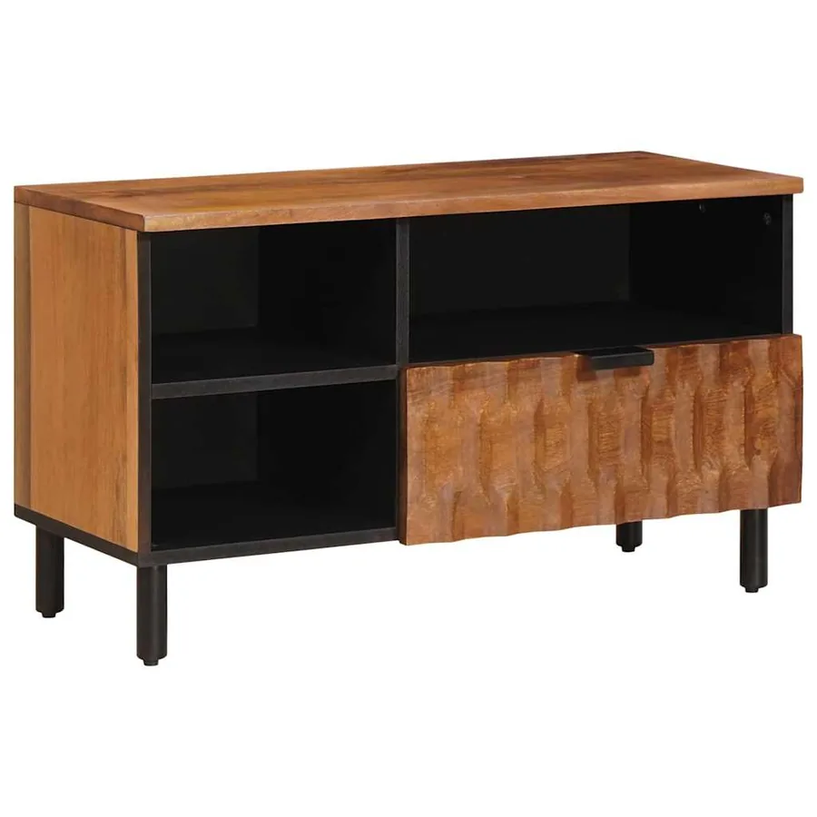 Meuble TV avec tiroir Finition Acacia Brun 80 x 33 x 46 cm