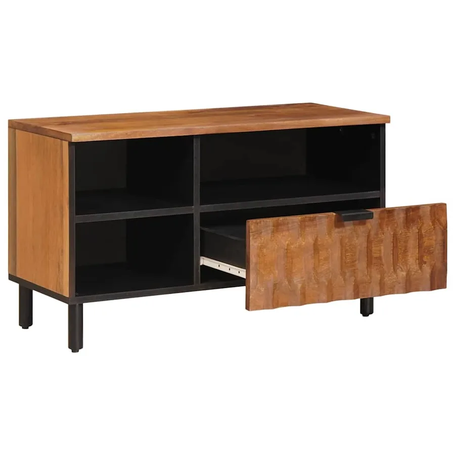 Meuble TV avec tiroir Finition Acacia Brun 80 x 33 x 46 cm - 2