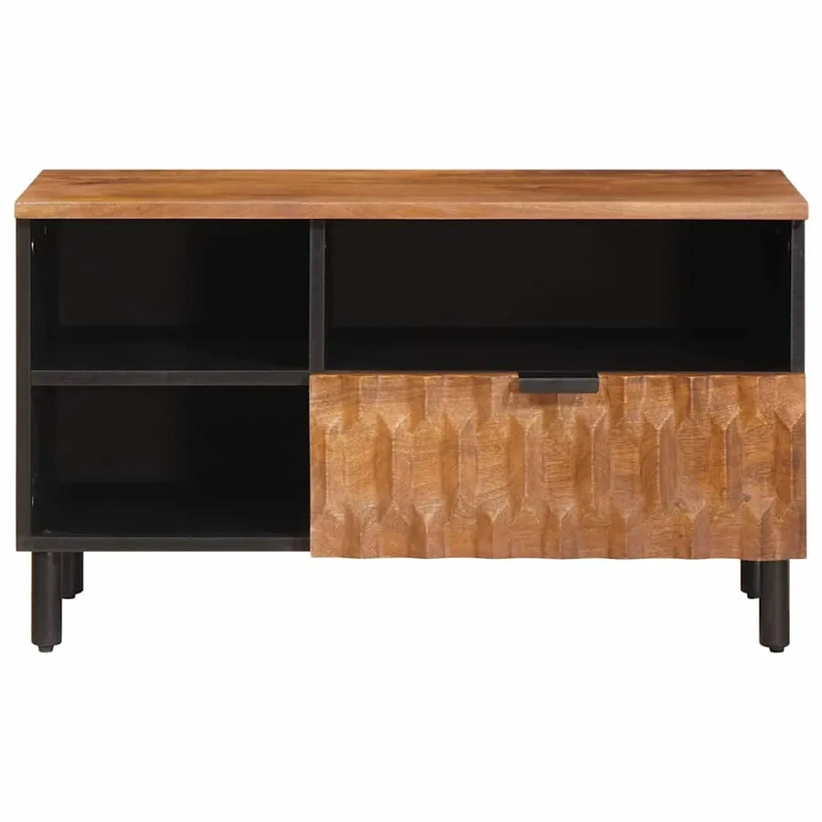 Meuble TV avec tiroir Finition Acacia Brun 80 x 33 x 46 cm - 3