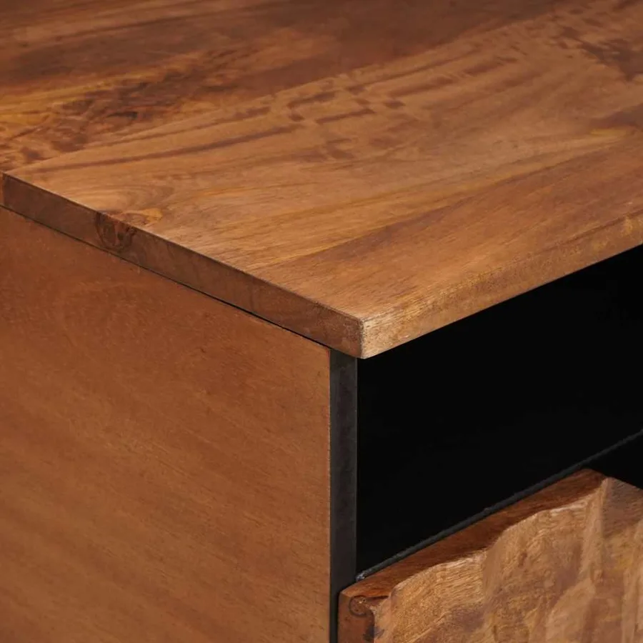 Meuble TV avec tiroir Finition Acacia Brun 80 x 33 x 46 cm - 6