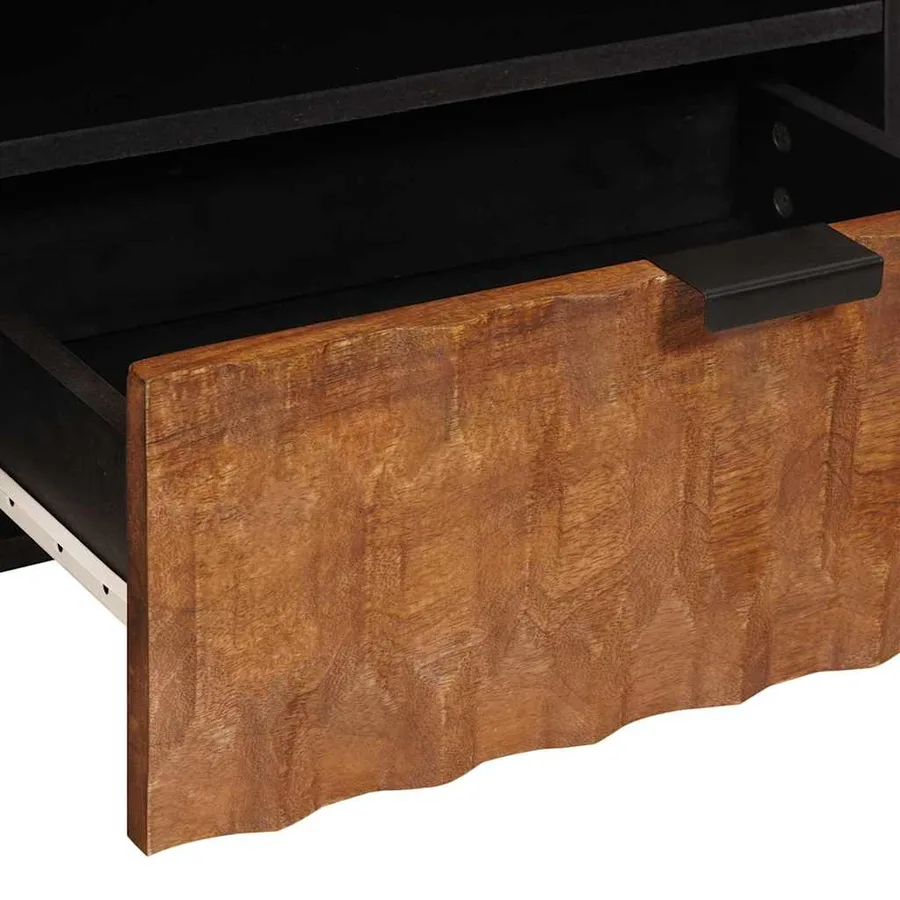 Meuble TV avec tiroir Finition Acacia Brun 80 x 33 x 46 cm - 7