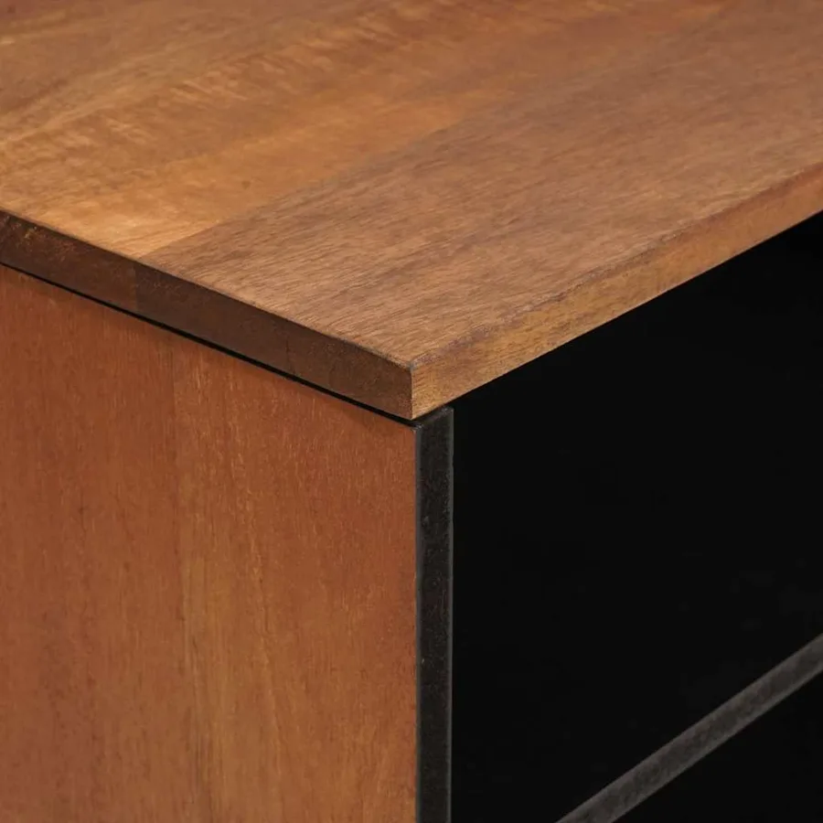 Meuble TV avec stockage Finition Acacia Brun 80 x 33 x 46 cm - 6