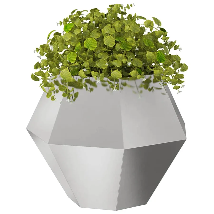 Jardinière 2 pc Argent 75 x 75 x 60 cm Acier inoxydable - 3