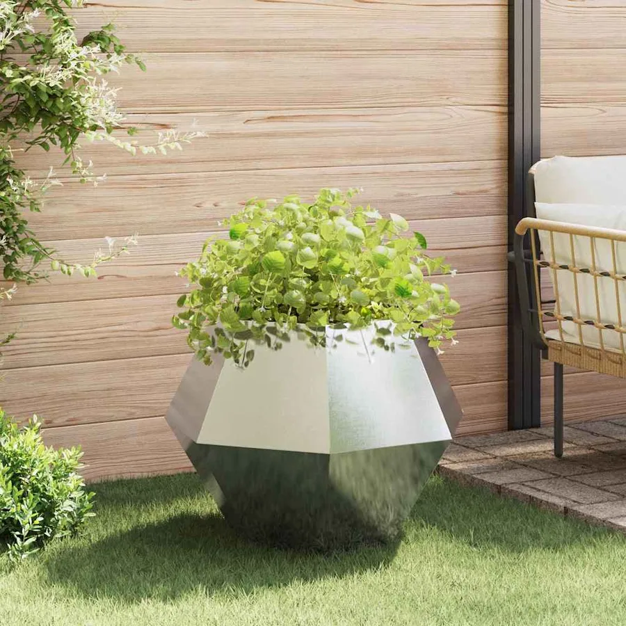 Jardinière 2 pc Argent 75 x 75 x 60 cm Acier inoxydable - 4