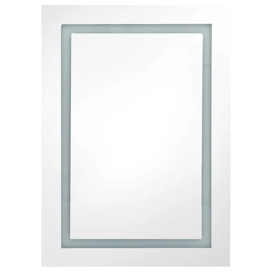 Armoire de salle de bain à miroir LED Gris 50x13x70 cm - 4