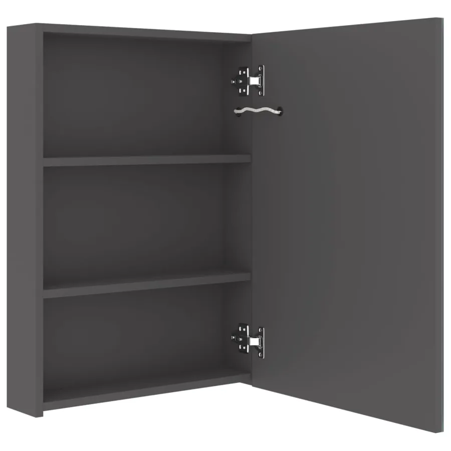 Armoire de salle de bain à miroir LED Gris 50x13x70 cm - 5