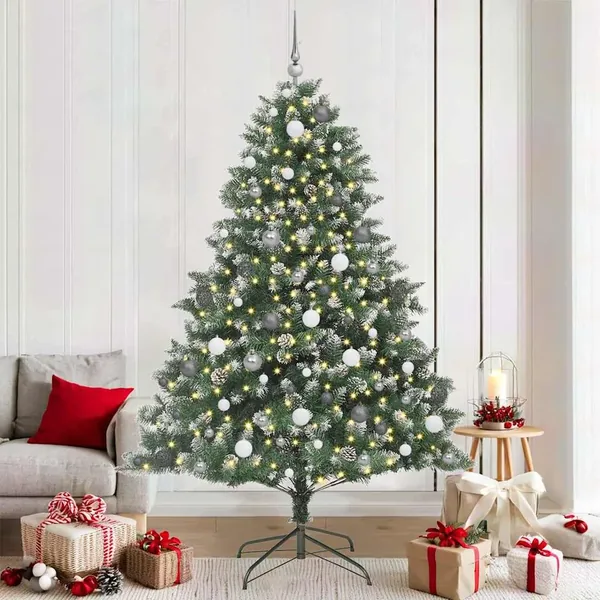 Sapin de Noël artificiel Vert 210 cm PVC, plastique et acier