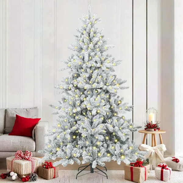 Sapin de Noël Artificiel à Branches Articulées Blanc 210 cm