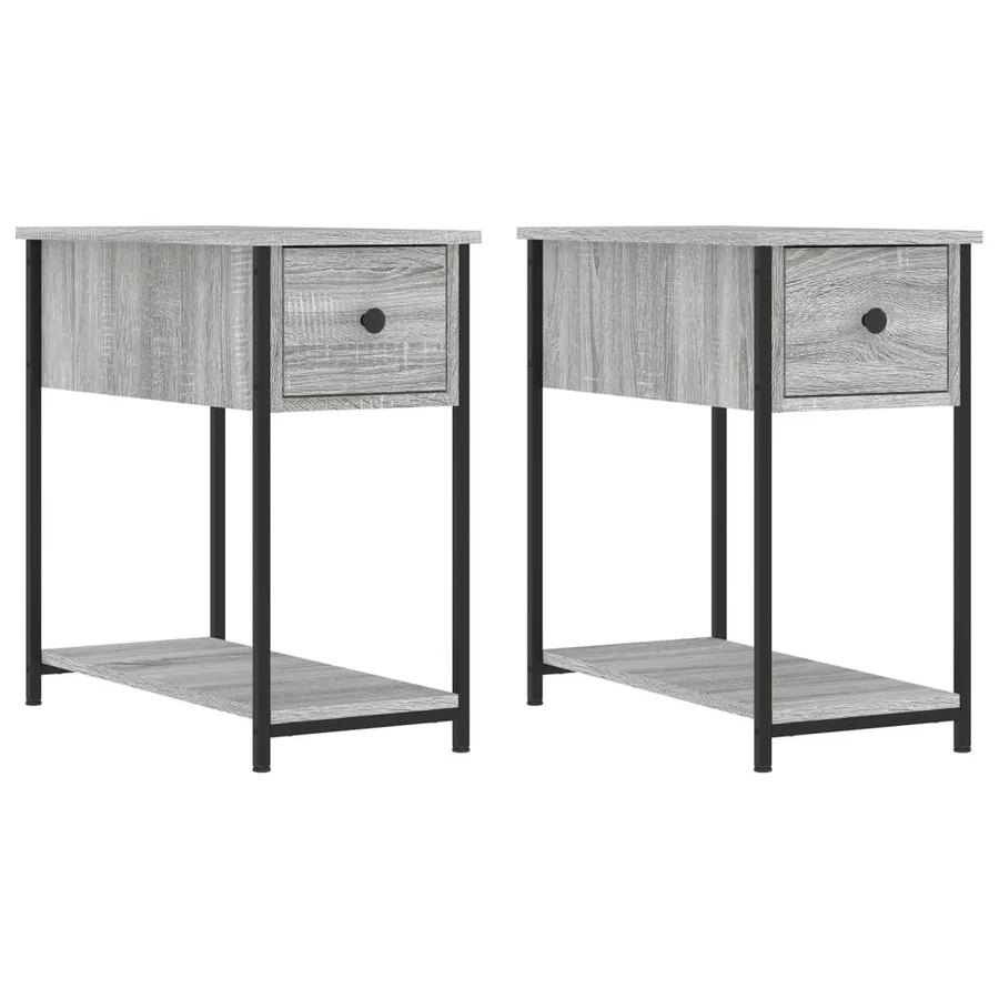 Tables de chevet 2 pcs sonoma gris 30x60x60cm bois d'ingénierie - 2