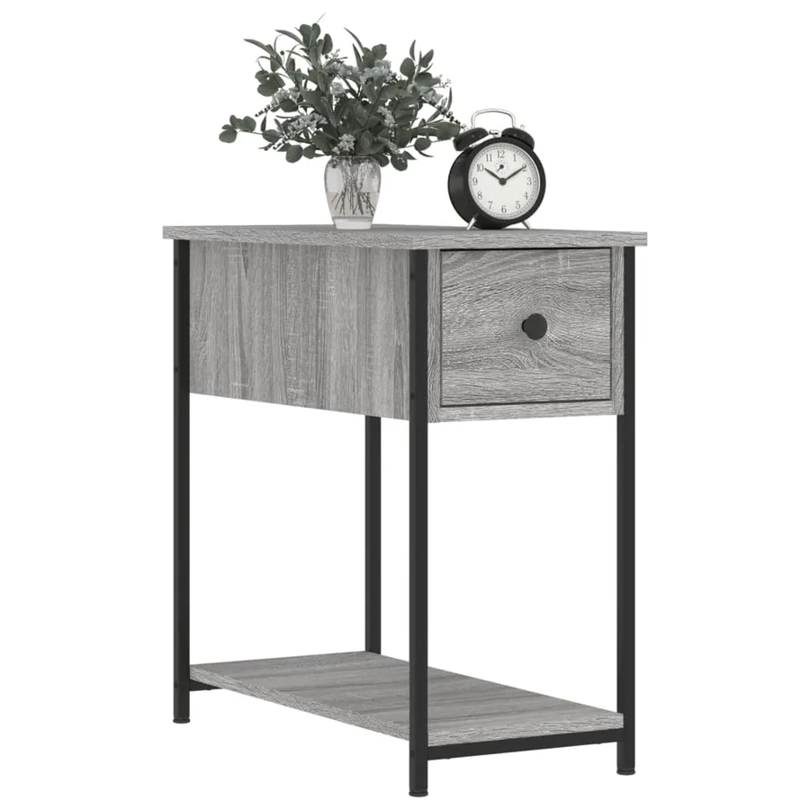 Tables de chevet 2 pcs sonoma gris 30x60x60cm bois d'ingénierie - 3