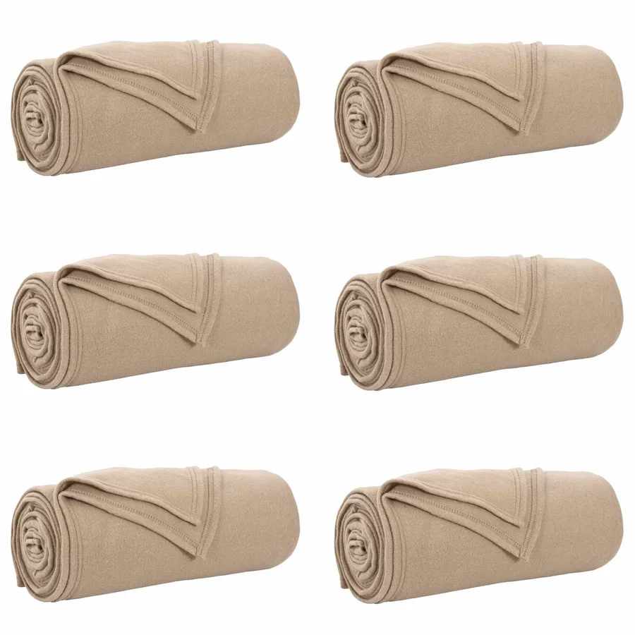 Couvertures à jeter 6 pcs Camel 240 x 220 cm Toison - 2