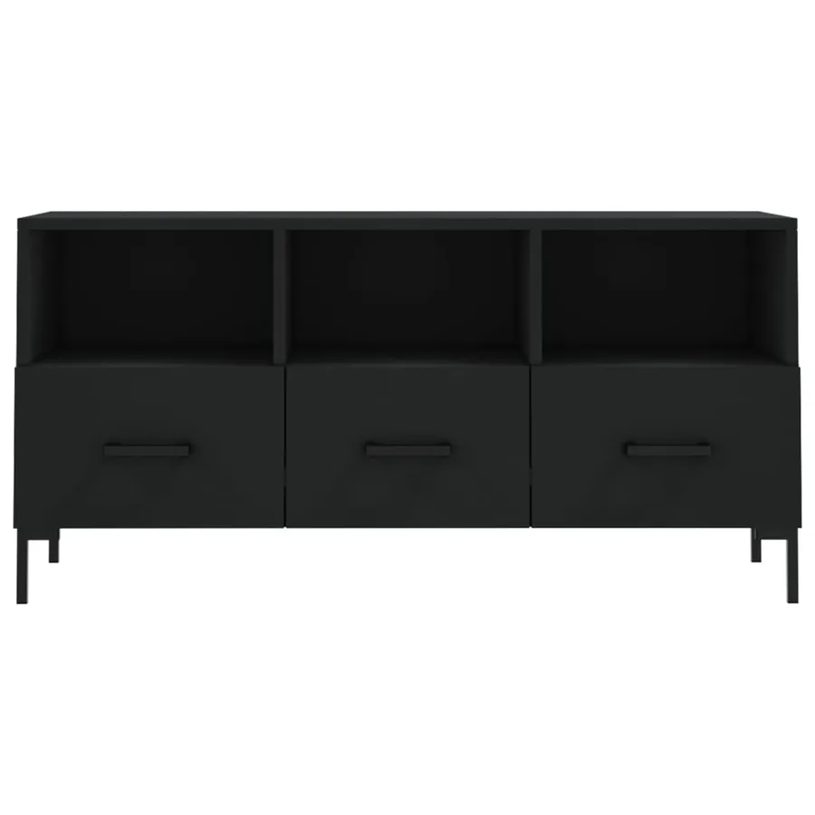 Meuble TV noir 102x36x50 cm bois d'ingénierie - 5