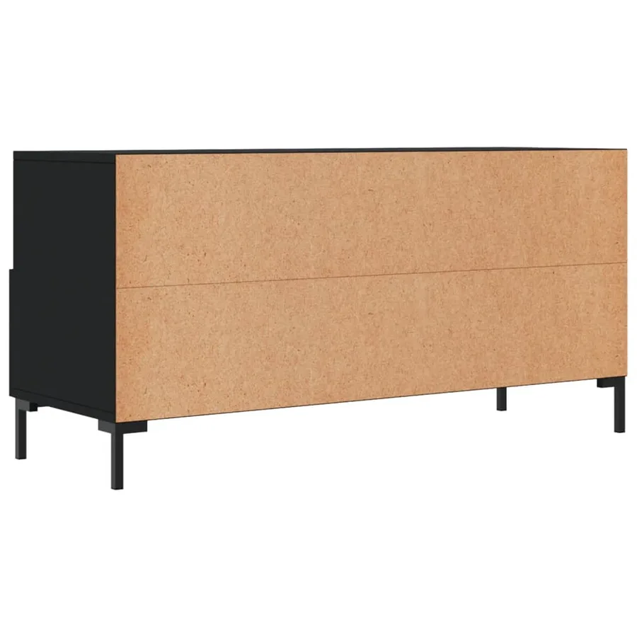 Meuble TV noir 102x36x50 cm bois d'ingénierie - 8