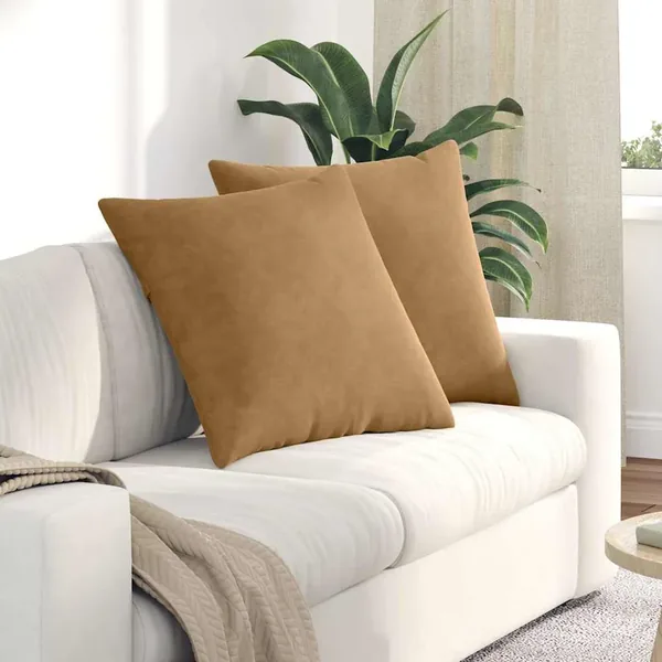 Coussins de canapé 2 pcs Marron 80 x 80 cm