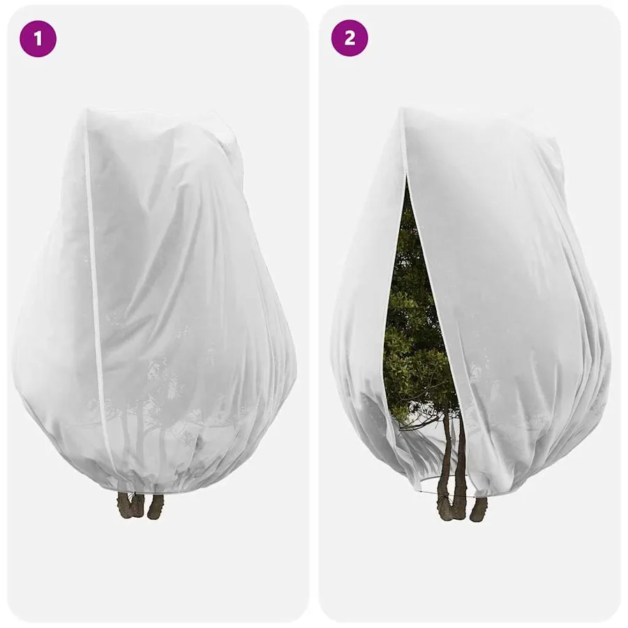 Couvercles de Fleece de Protection Anti-Gel pour Plantes Blanc - 9