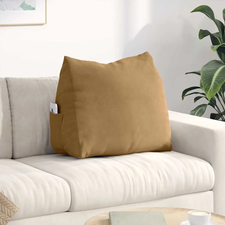 Coussin de Dos Marron 60 x 20 x 50 cm Tissu en velours côtelé